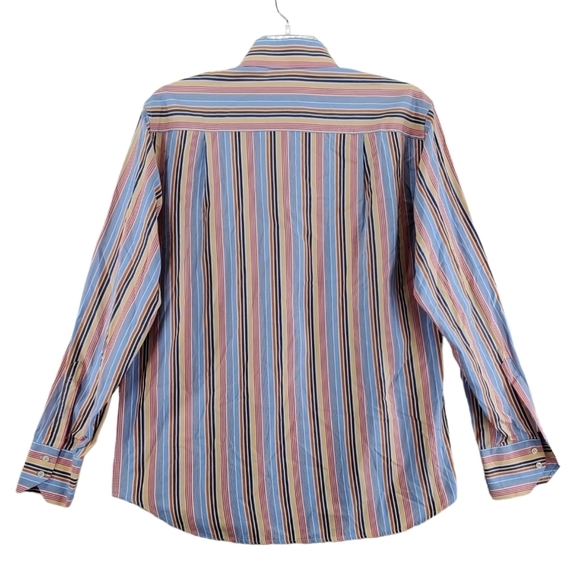 Altemflower Shirt Mens L 16.5 42 Colorful Striped Button Down Long Sleeve Pocket - Picture 13 of 16